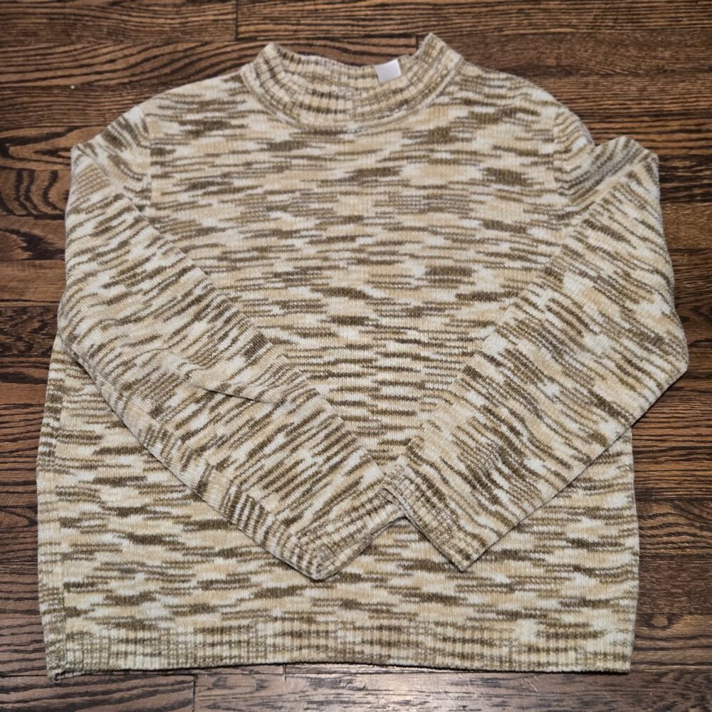 Alfred Dunner size L cream and brown women's sweater
